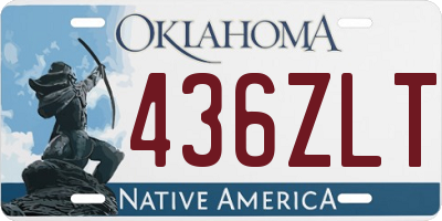 OK license plate 436ZLT