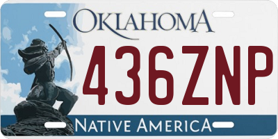 OK license plate 436ZNP