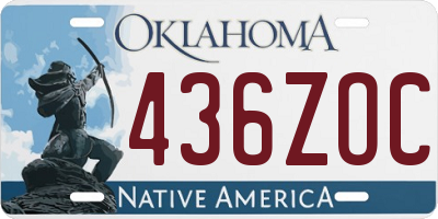 OK license plate 436ZOC