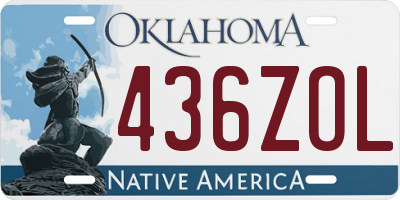 OK license plate 436ZOL