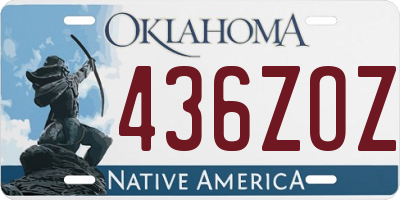 OK license plate 436ZOZ