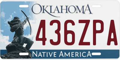 OK license plate 436ZPA