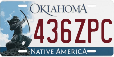 OK license plate 436ZPC