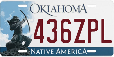 OK license plate 436ZPL