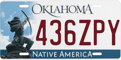 OK license plate 436ZPY
