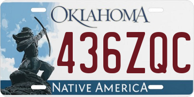 OK license plate 436ZQC