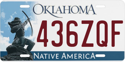 OK license plate 436ZQF