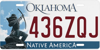 OK license plate 436ZQJ