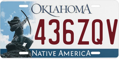 OK license plate 436ZQV