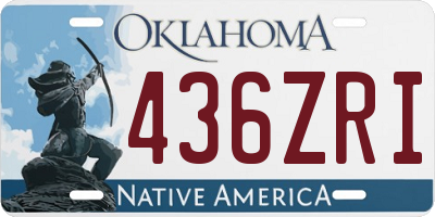 OK license plate 436ZRI