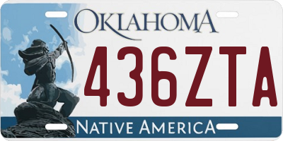 OK license plate 436ZTA