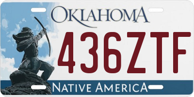 OK license plate 436ZTF