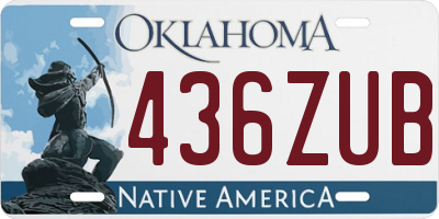 OK license plate 436ZUB