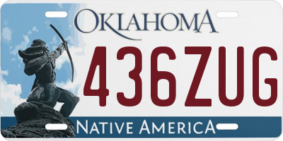 OK license plate 436ZUG