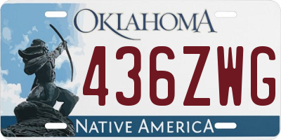 OK license plate 436ZWG