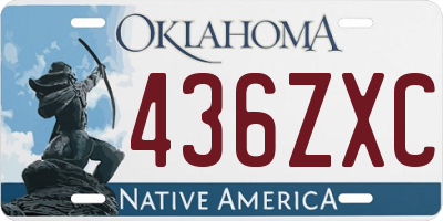 OK license plate 436ZXC