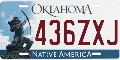 OK license plate 436ZXJ