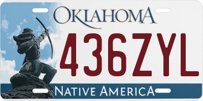 OK license plate 436ZYL