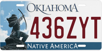 OK license plate 436ZYT
