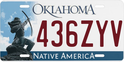 OK license plate 436ZYV