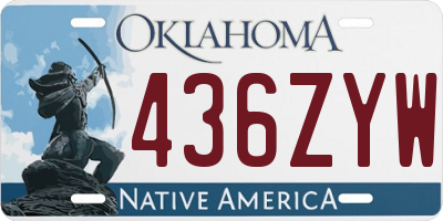 OK license plate 436ZYW