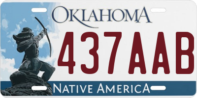 OK license plate 437AAB