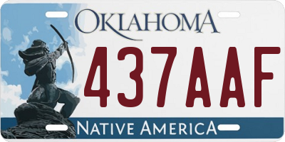 OK license plate 437AAF