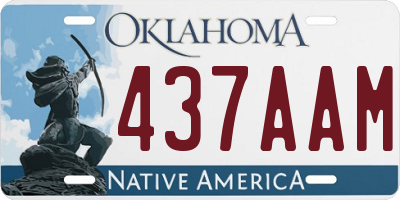 OK license plate 437AAM