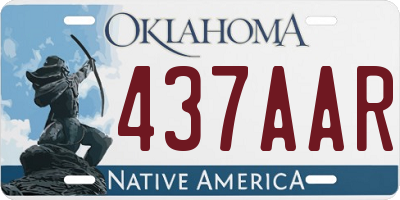 OK license plate 437AAR