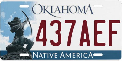 OK license plate 437AEF