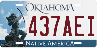 OK license plate 437AEI