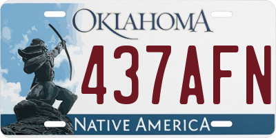 OK license plate 437AFN