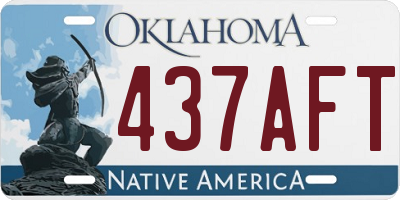 OK license plate 437AFT