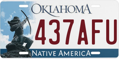 OK license plate 437AFU