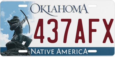 OK license plate 437AFX