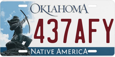 OK license plate 437AFY