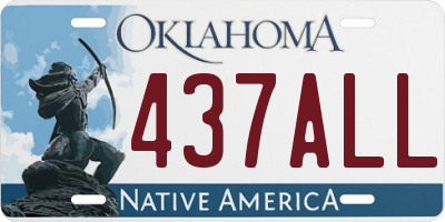 OK license plate 437ALL