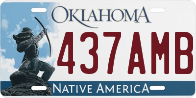 OK license plate 437AMB