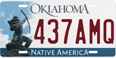OK license plate 437AMQ
