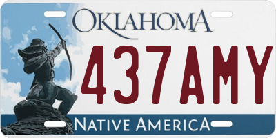 OK license plate 437AMY