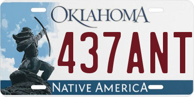 OK license plate 437ANT