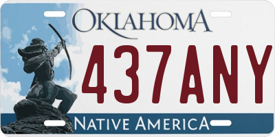 OK license plate 437ANY