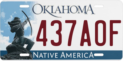 OK license plate 437AOF