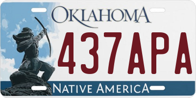OK license plate 437APA