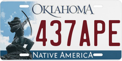 OK license plate 437APE