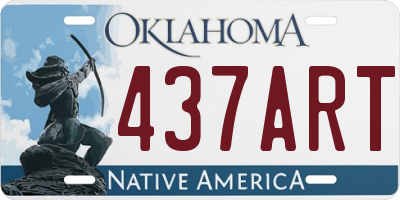 OK license plate 437ART