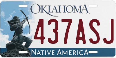 OK license plate 437ASJ