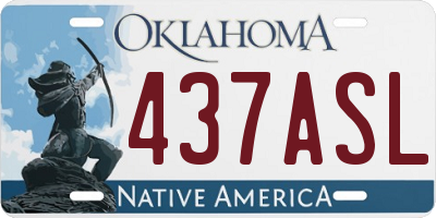 OK license plate 437ASL