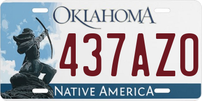 OK license plate 437AZO