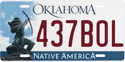 OK license plate 437BOL